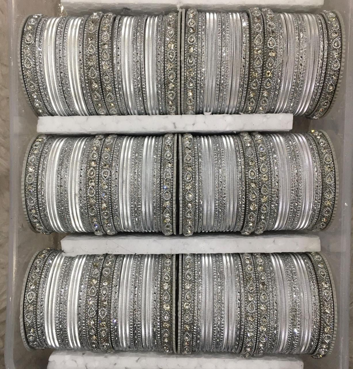 Finish Metal Bangle Set Indian Bridal Churiyan Indian Jewelry
