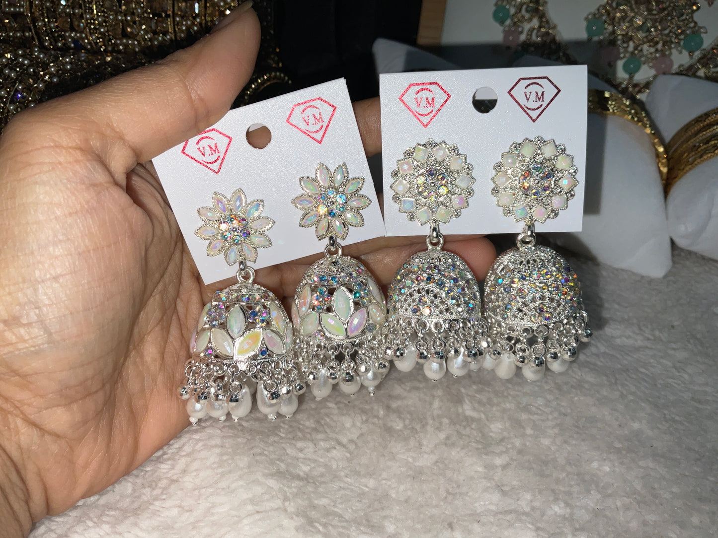 Jewelry Polki Jhumki Earrings with Elegant Design, Drop Earrings, very light weight.