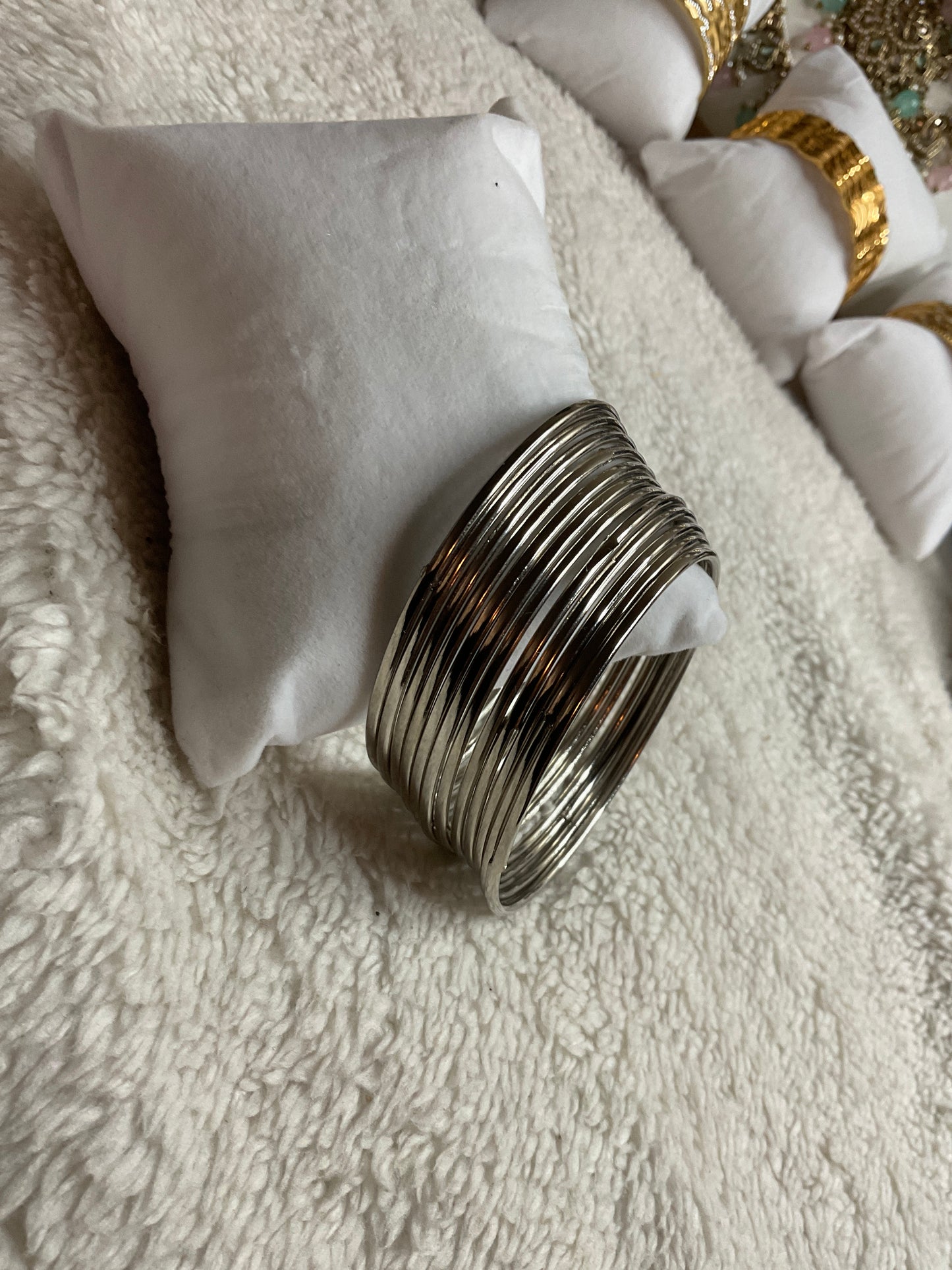 Plain Metal Bangles For Girls & Teens, Silver Color, Per Dozen