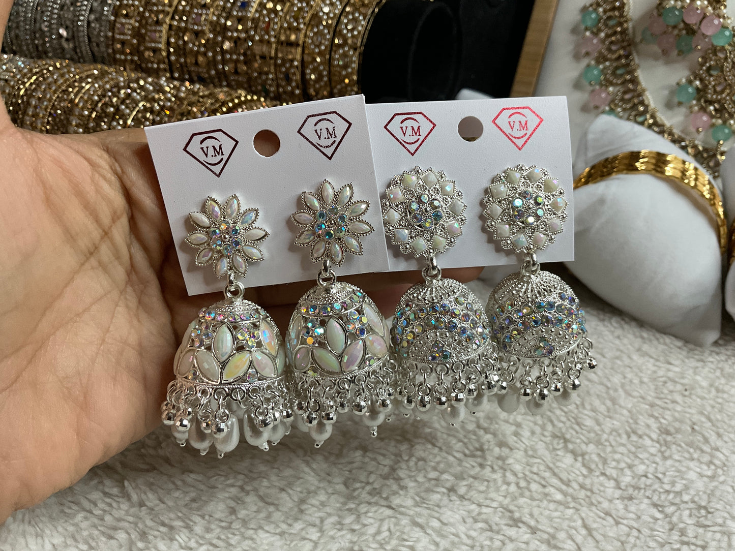 Jewelry Polki Jhumki Earrings with Elegant Design, Drop Earrings, very light weight.