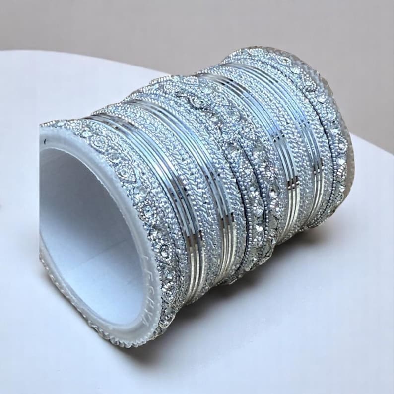 Finish Metal Bangle Set Indian Bridal Churiyan Indian Jewelry