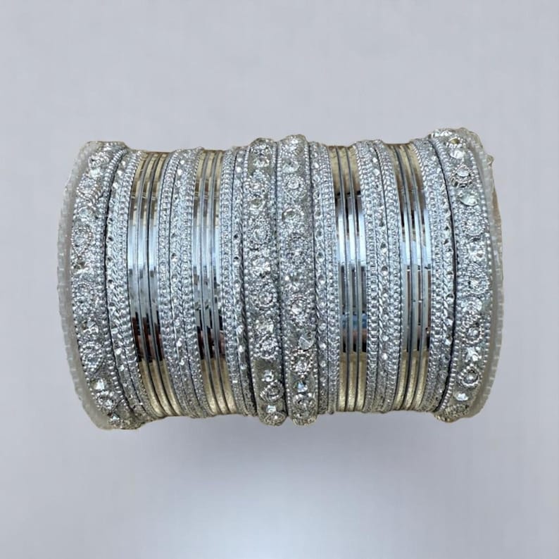 Finish Metal Bangle Set Indian Bridal Churiyan Indian Jewelry